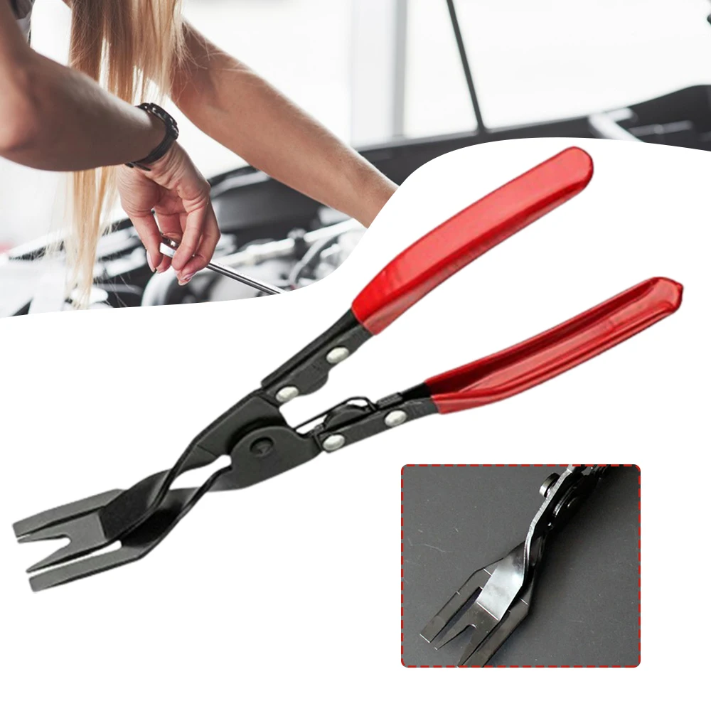 

Staple Pulling Plier Heavy Duty Nails Lifter Car Repair Tool 2 Sizes Fork Head Flat Tip with Built-in Spring Pry Bars TS1