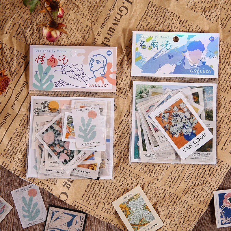 40 шт. винтажная бумажная наклейка для скрапбукинга s Цветочная фотоальбома