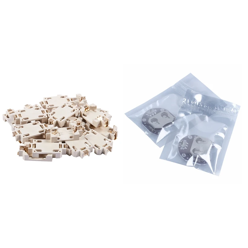 20 шт., белый корпус Cr2032, поверхностный монтаж, фотоэлементы, 2 шт., держатель для батарей, с переключателем