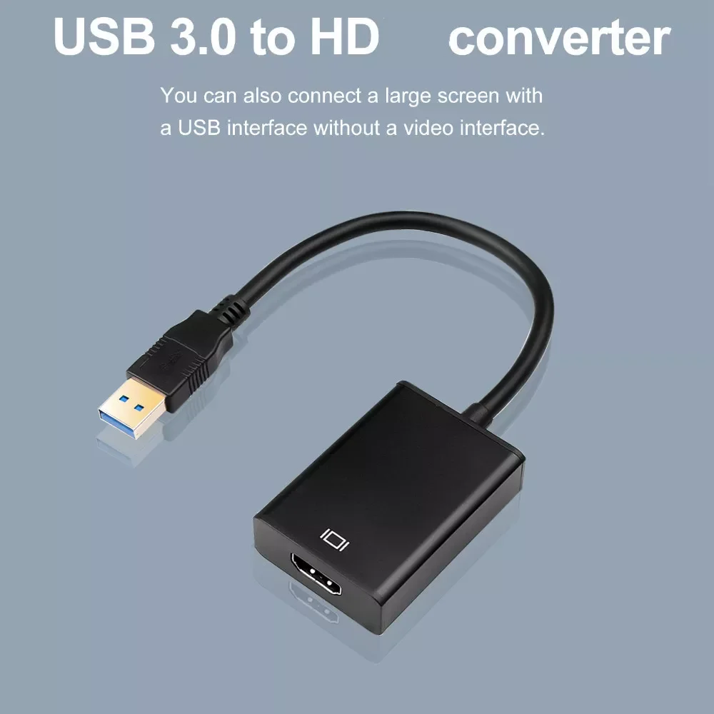 

20221080P 60HZ HD Portable USB 3.0 To HDMI-compatible Audio Video Adapter Converter Cable High Speed 5 Gbps For Windows 7/8/10 P