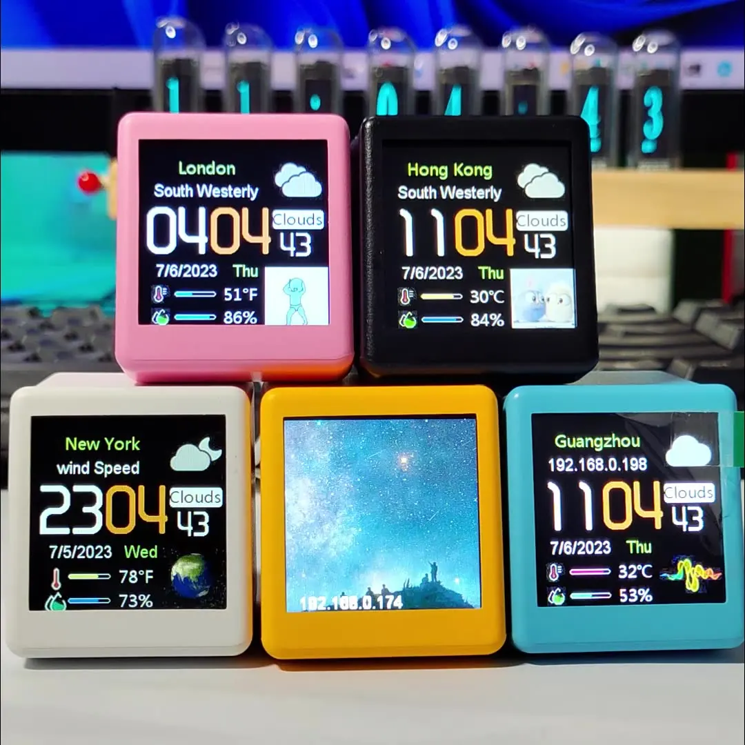 

2024 New Product Wifi Smart Table Clock Weather Creative Digital Ornaments Gif Animations And Electronic Album Function