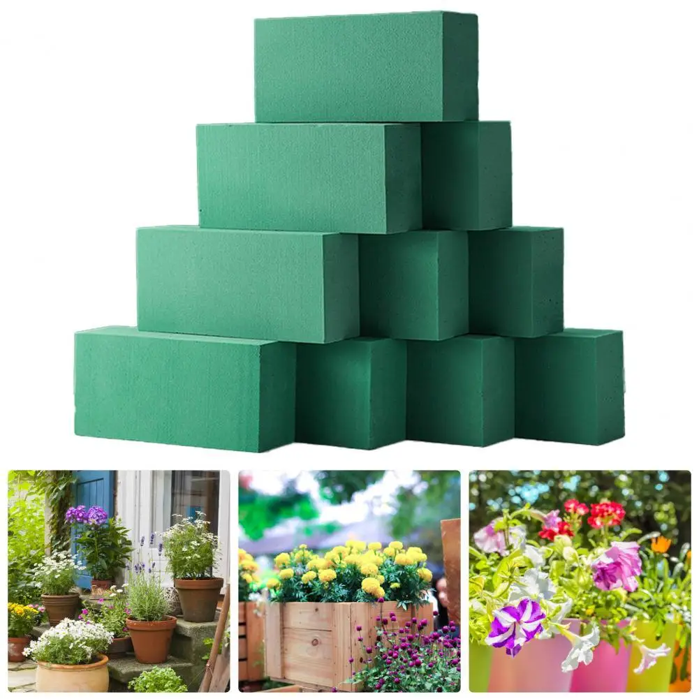 

10Pcs Flower Mud High Density Strong Water-absorbing DIY Craft Bouquet Packing Floral Foam Brick Flower Arrangement for Home