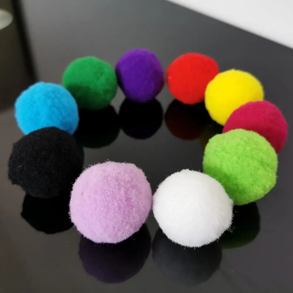 

10/20/30Pcs Pet Cats Kitten Polyester Plush Balls Interactive Play Training Toy Polyester Elastic Fur Ball Cat Toy Ball