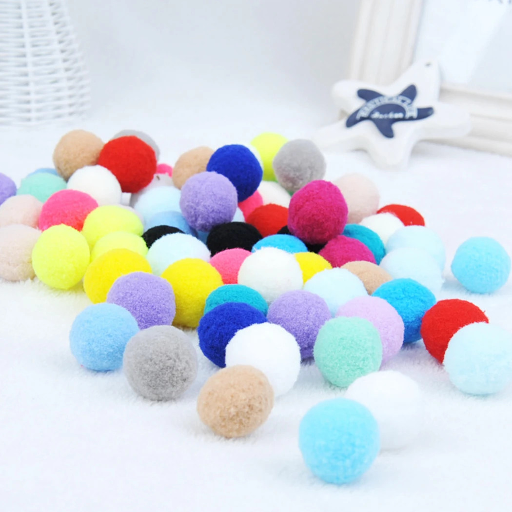 

30/70 PCS Colorful Plush Ball Cat Toys Molar Bite Resistant Bouncy Ball Interactive Funny Cat Balls Chew Toy Pets Supplies