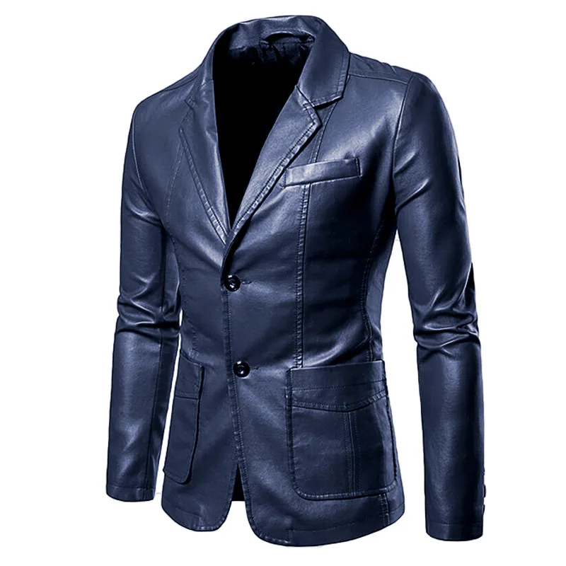 

Men's Leather Suit Youth Warm Washed Leather Jacket