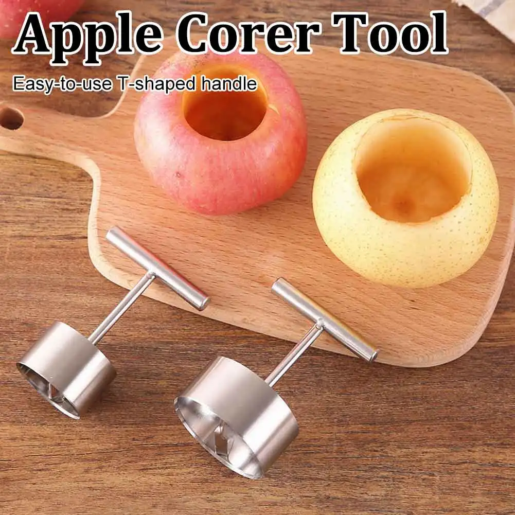 

Apple Corer Tool 304 Stainless Steel Sharp Blade Apple Pear Core Remover T-Handle Multi-functional Corer Kitchen Accessories