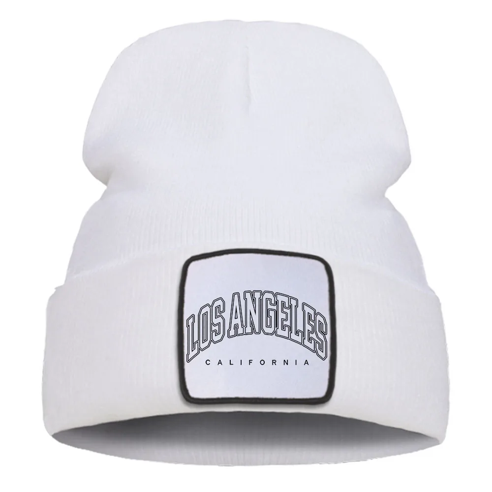 

Трикотажная шапка Los Angeles в стиле Лос-Анджелеса, США, с двойным контуром, модные повседневные зимние мужские шапки, теплая индивидуальная жен...
