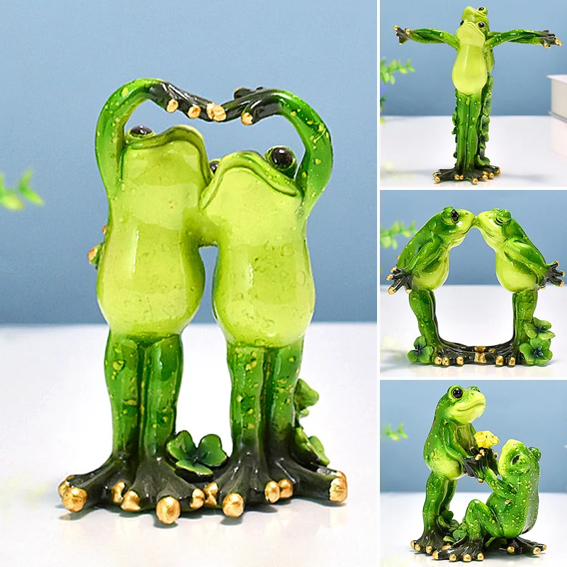 

Couple Frogs Statue Realistic Frog Sculpture Resin Garden Ornament Home Decor Nordic Crafts Frog Decor Frog Figurine