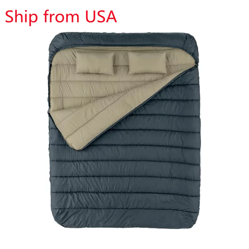 Double Sleeping Bag With Storage Bag Envelope Type Outdoor Camping Sleeping Bags with Bed Skirt Outdoor Camping Supplies