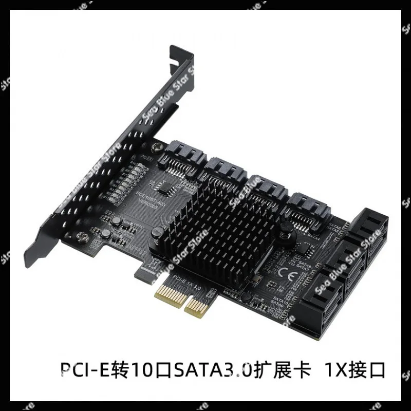 Фото Карта расширения PCI-E3.0 GEN3 на 6, 8, 10 портов, карта расширения SATA3.0 для жестких дисков 6G, ASM1166 master №2