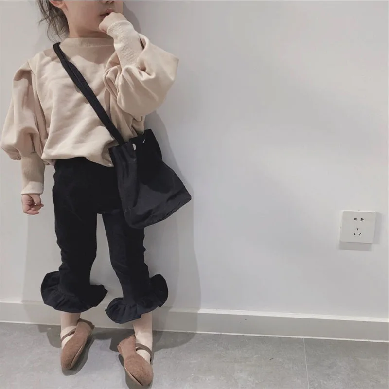 

RiniKinda Baby Kids Girls Pants Children's Baby Girls Cotton Casual Autumn New Girls Fashionable Tight Flare Pants Trousers