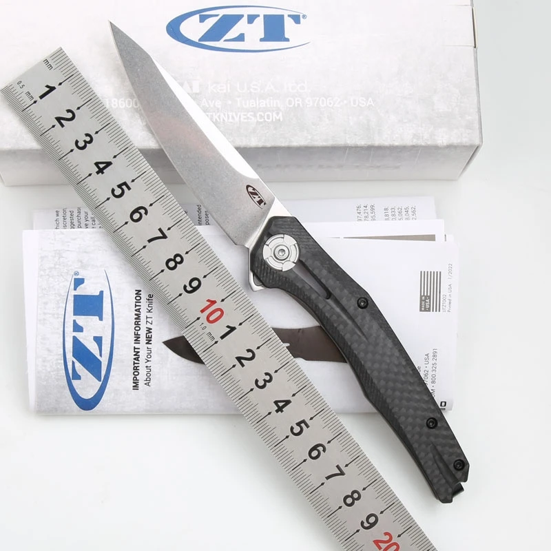 

Карманный складной нож ZT0707CF, лезвие CPM20CV из углеродного волокна и титана, тактический охотничий нож для повседневного использования, кухонный нож для кемпинга