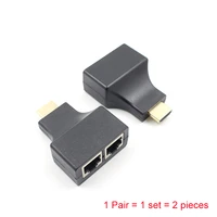 1080p hdmi compatible to dual rj45 cat5e cat6 utp lan ethernet hdmi compatible extender repeater adapter hd for hdtv pc ps3 stb