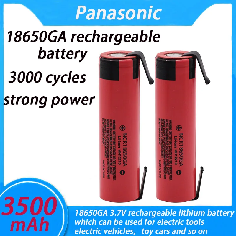 

100% Original NCR 18650GA 30A discharge 3.7V 3500mAh 18650 rechargeable battery toy flashlight lithium battery + DIY Nickel