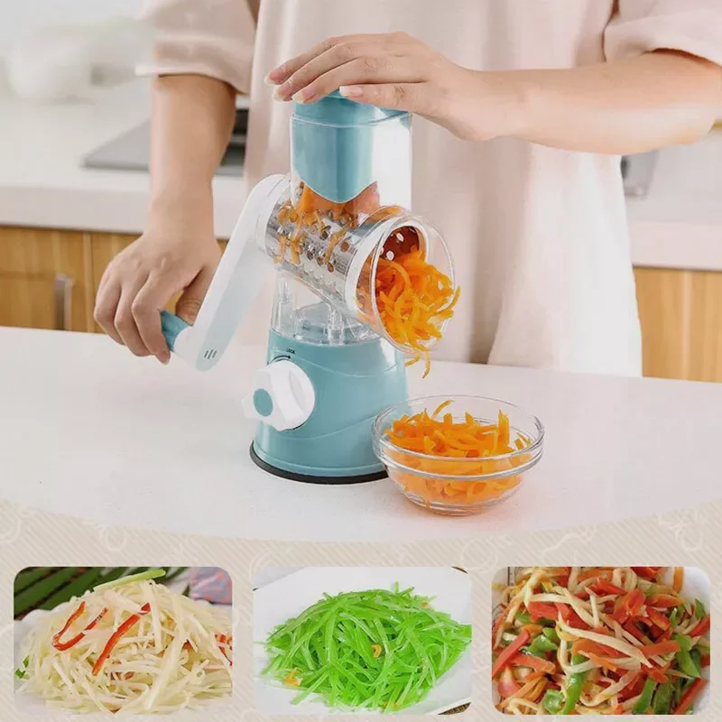 

NEW2023 Hot Multifunction Chopper Manual Rotating Grater Vegetable Fruit Cutter Kitchen Gadgets Tools FBE3