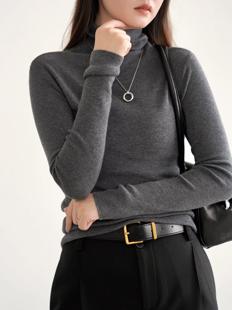 Closed-Eye Storage Light Soft Skin Fleece Turtleneck Knitwear Women Autumn and Winter Slim fit Slimming Pile Collar Penny Pri...