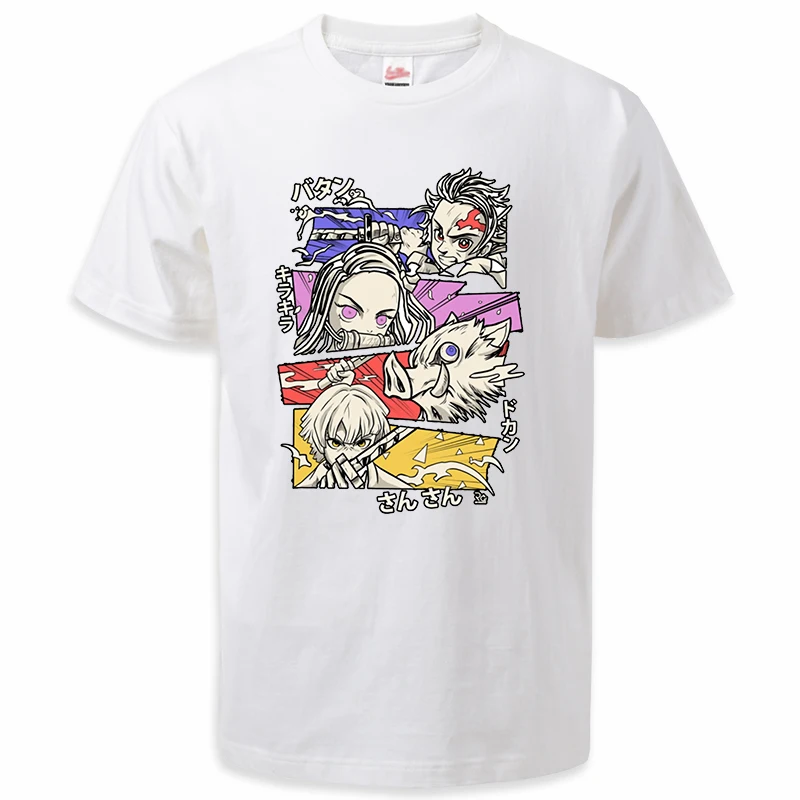 

Demon Slayer Summer Hot Anime Tee Shirts Mens Tanjirou Kimetsu No Yaiba T-Shirt 2023 100% Cotton New Clothes Printed T-shirt