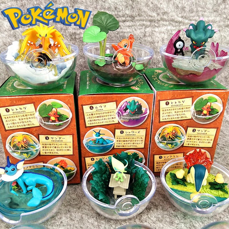

Pokemon model transparent Poke Ball miniature scene series 4th generation Kawaii children's toys Vaporeon Charmander doll