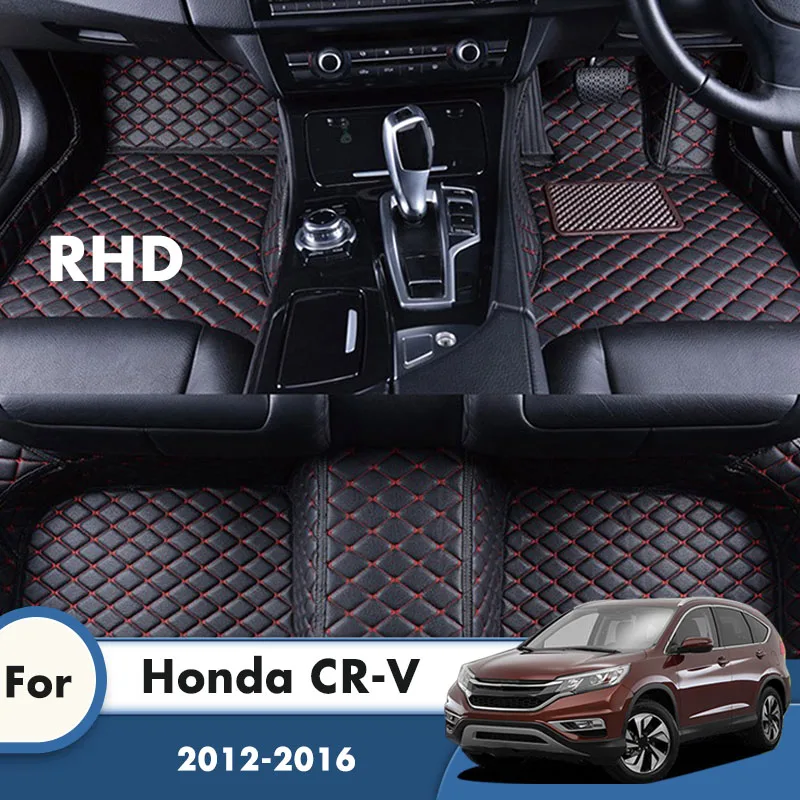 

RHD Artificial Leather Carpets For Honda CR-V CRV 2016 2015 2014 2013 2012 Car Floor Mats Foot Pads Custom Interior Accessories