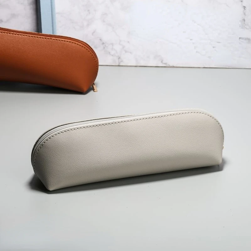 Bagstationery Holder Pu Leather Pen Case Children Zipper Pencil Pouch Student School Office Supplies