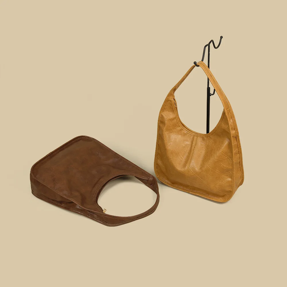 New Women 2023 Pu Leather Vintage Shoulder Clutch Armpit Shoulder Bags Purses And Handbags