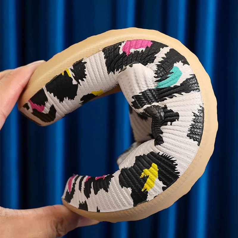 Leopard  Sandals Indoor Outside Platform Shoes Women Summer Slippers Thick Sole  Female Male Fashion Slides Beach Slipper