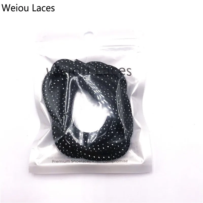 Weiou 4.5mm Cool Glitter Lace Metallic Round Cross Grain Sparkle Bootlaces Shiny White Black Shoelaces For Athletic Sports Shoes