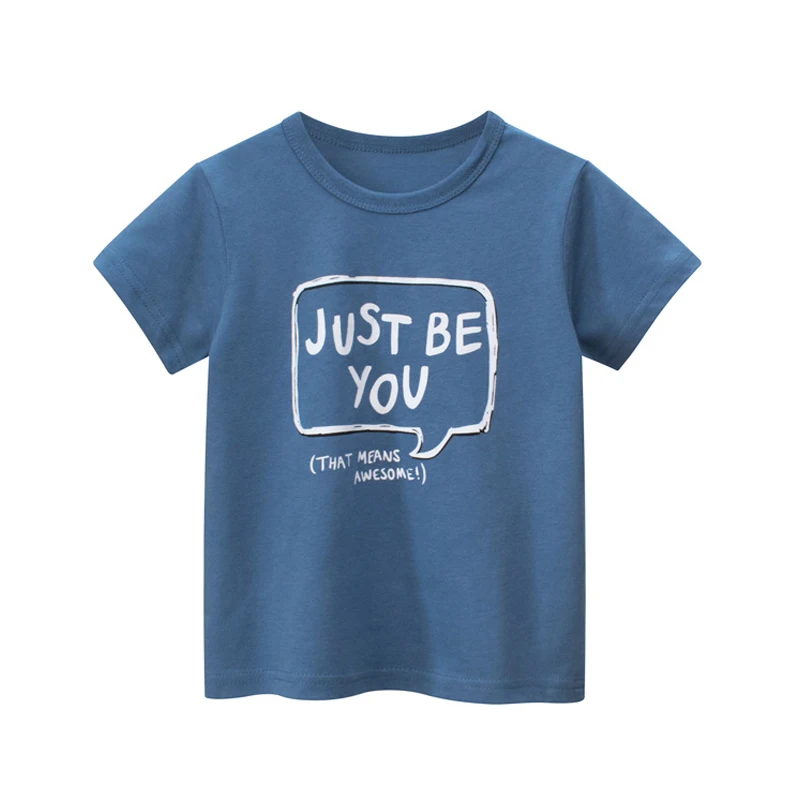 

T Shirt Boy Clothes Summer Tees Short Sleeve Blue Breathable Soft Casual Tops For Kids Toddlers Baby