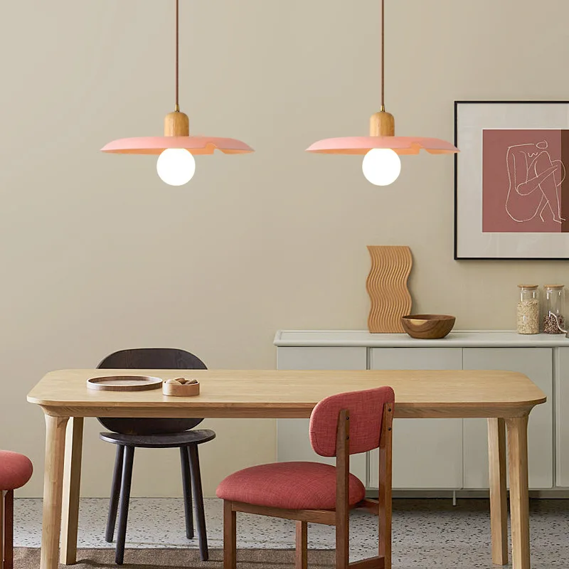

E27 Nordic Minimalist Single Head Restaurant Chandelier Macaron Chandelier Cafe Office Shop Commercial Lamps