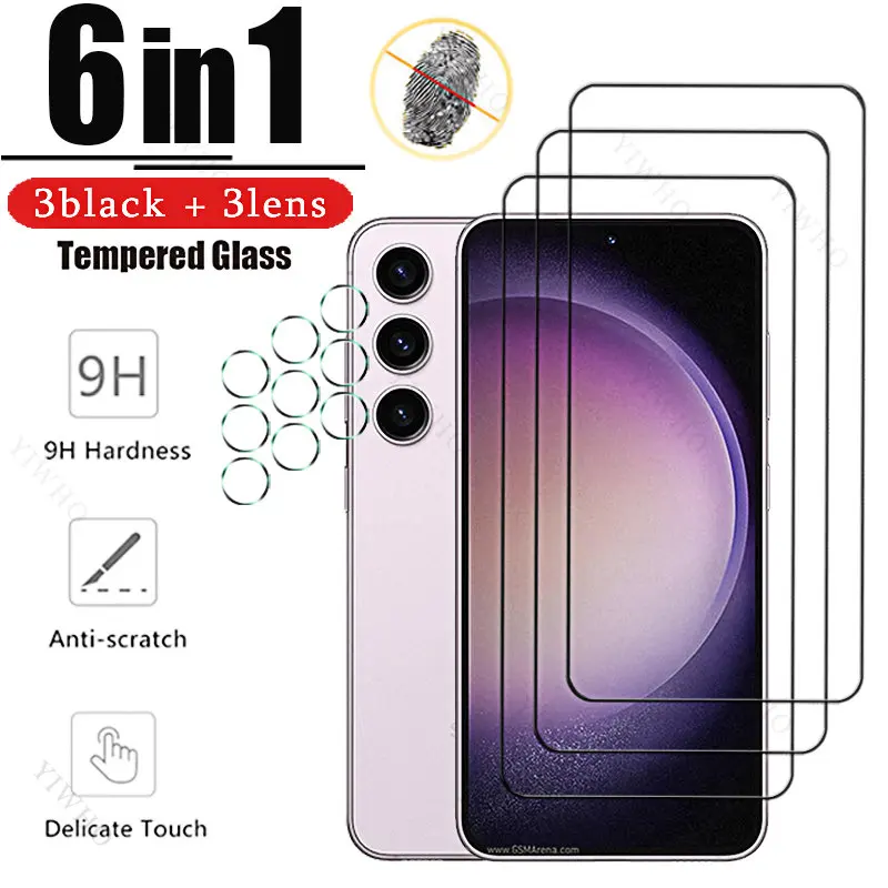 

For Samsung Galaxy S23 S22 S21 + Plus S20 FE 2022 5G Tempered Glass for Sumsung S 23 22 21 20fe 5g Screen Protectors Cmaera Lens