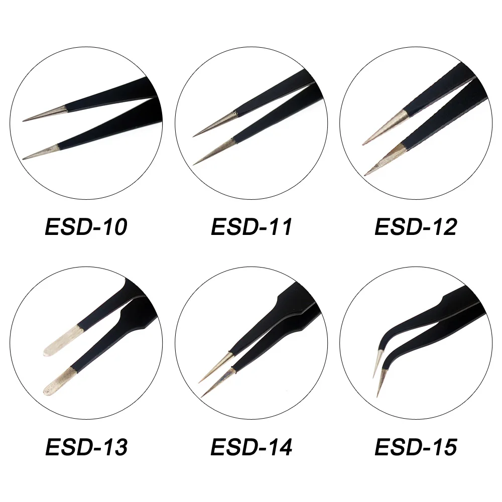 Антистатические пинцеты из нержавеющей стали ESD прецизионные инструменты для