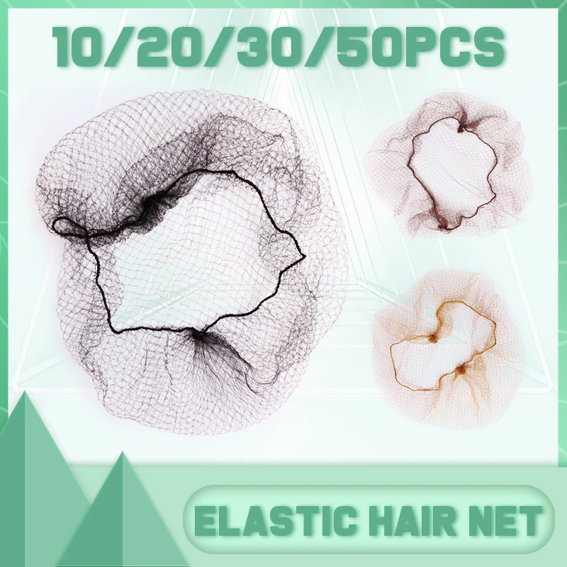 Hot 20Inch Disposable Nylon Hairnet Hair Nets For Wigs Weave Invisible Dancing Hairnet for Bun Hair Styling Tool 10/20/30/50Pcs