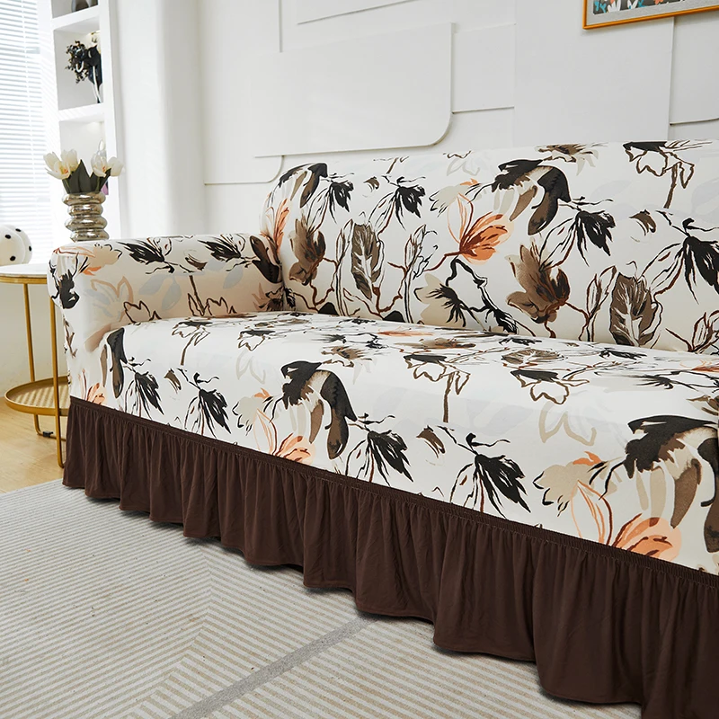 Юбка с принтом чехол для дивана эластичные чехлы полный на сиденья гостиной