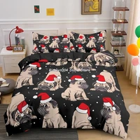 3d cute pug soft duvet cover animal bedding set single twin double full queen king size bedroom