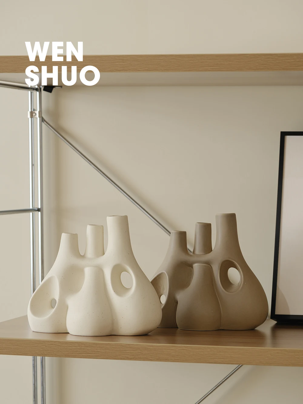 

Ваза с абстрактным рисунком, ваза простой формы с абстракцией, художественная атмосфера для дома, для многократного использования, декоративная для дома WENSHUO