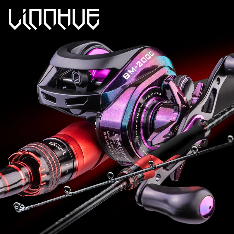 

LINNHUE New Fishing Rod 2.1/2.4m 2 Section Spinning Baitcasting Rod Fishing Rod M/ML 2pcs Rod Tips Lure Rod Carbon Fiber Travel