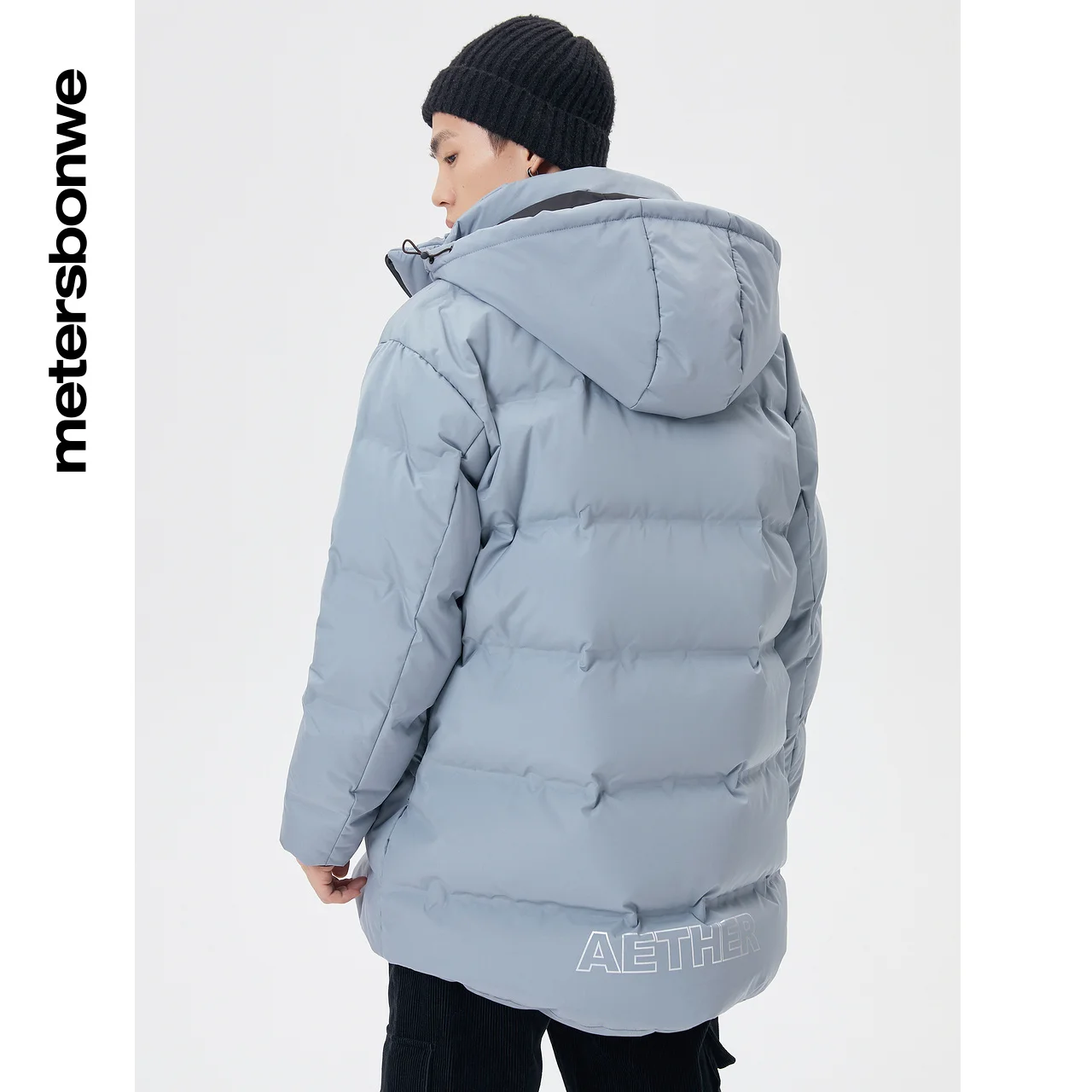 Metersbonwe Hooded Down Jacket Men Winter Warm Coat Anti-snow Parker Medium Long Down Coat Male Outerwear Brand Clothing