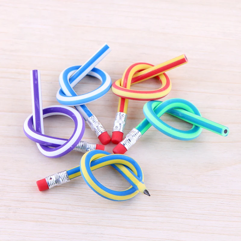 

5 шт., милый гибкий мягкий карандаш 18 см, детский карандаш с ластиком, строительные принадлежности, канцелярские принадлежности, основной подарок