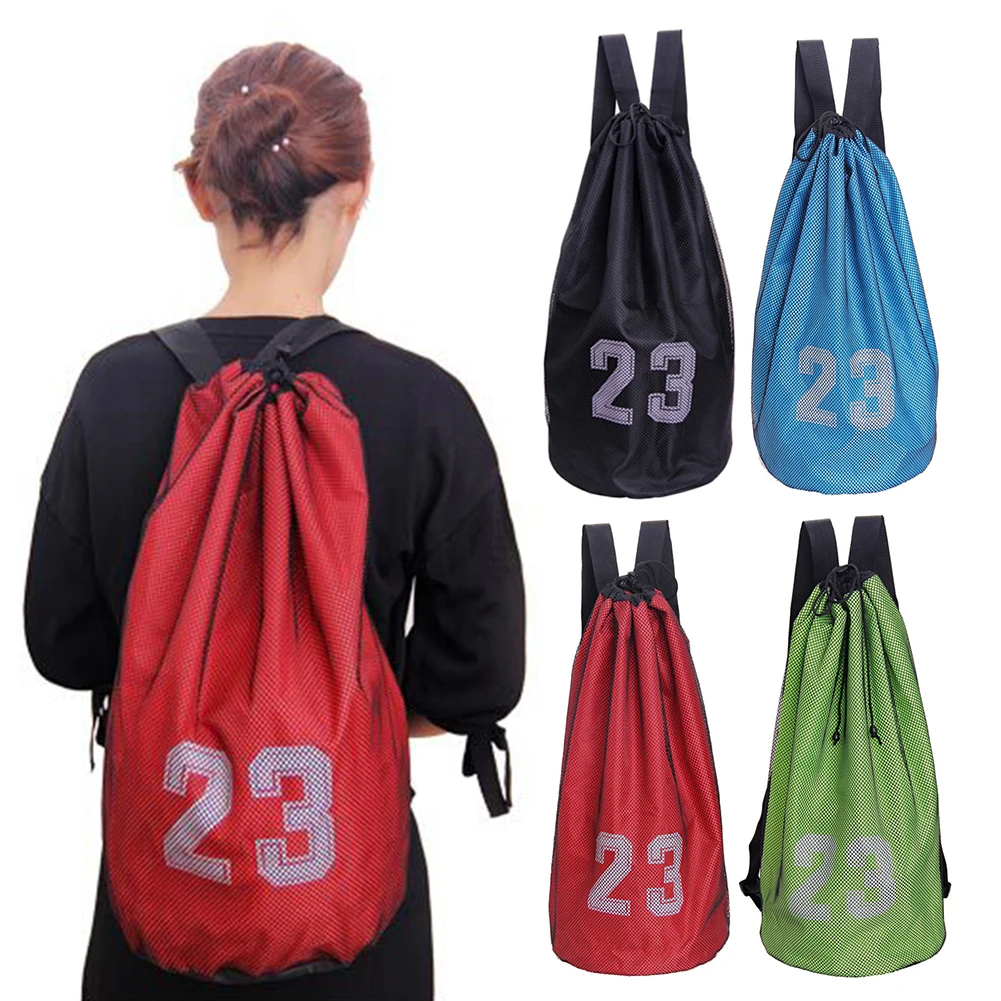 

1pc Basketball Mesh Bag Football Soccer Backpack Outdoor Fitness Volleyball Storage Knapsack Drawstring Mesh Pack