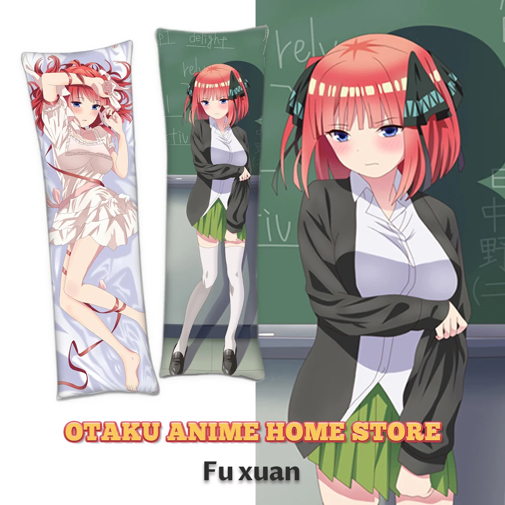 anime Nakano Nino Dakimakura poszewka na poduszkę postać z kreskówki całe ciało rzuć Otaku poszewki poduszki przytulanie ciała pościel