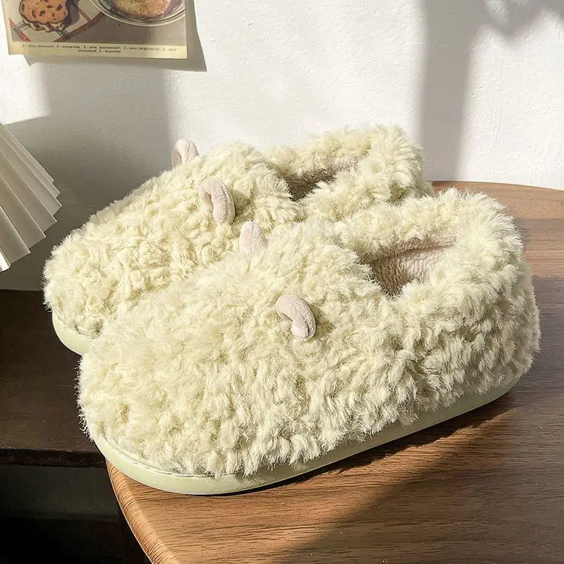 

Тапочки Lisapie домашние теплые для пар, хлопок, мультяшный рисунок, симпатичные, искусственный мех, тапочки для дома, Осень-зима