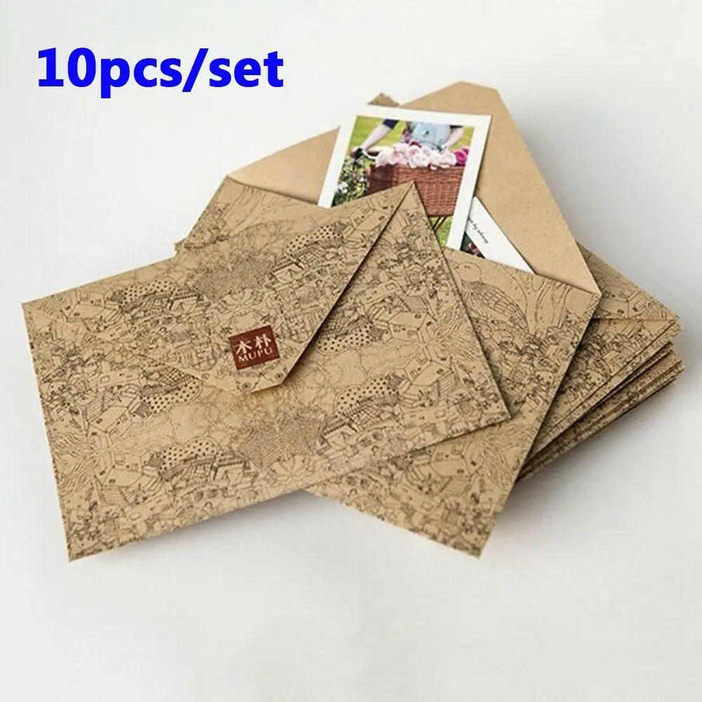 

Creative Greeting Card Brown Kraft Paper Envelopes School Stationery Vintage Envelope Postcards Cover
