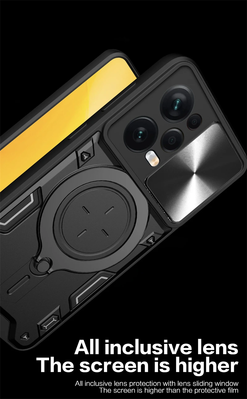 Для Redmy Note 12 Pro 5G чехол слайд-камера телефон Funda для Redmi Note12 + Plus задняя крышка