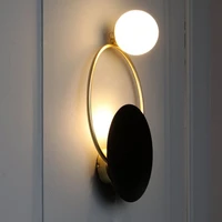 designer glass wall lamp round spherical metal wall lights villa living room bedroom bed aisle model room bathroom lights