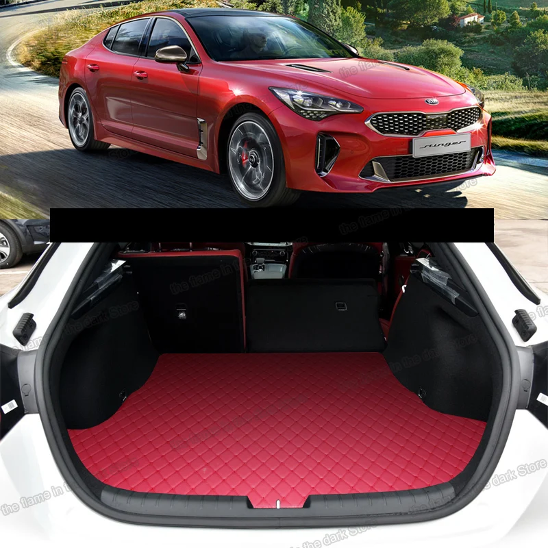 

Кожаный коврик для багажника автомобиля, подкладка для груза для kia stinger, коврик для интерьера, ковер, аксессуары для 2018 2019 2020 2021 2022, задняя сапога для интерьера