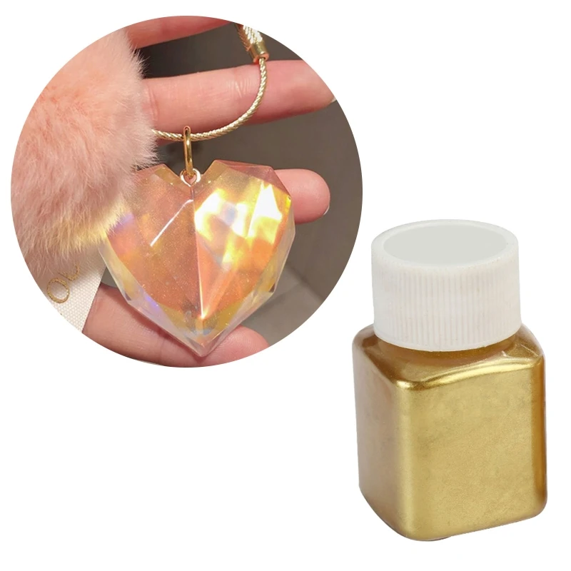 

10g Cosmetic Grade Pearlescent Powder Yellow Golden Powder Natural Mica Pigment X3UD