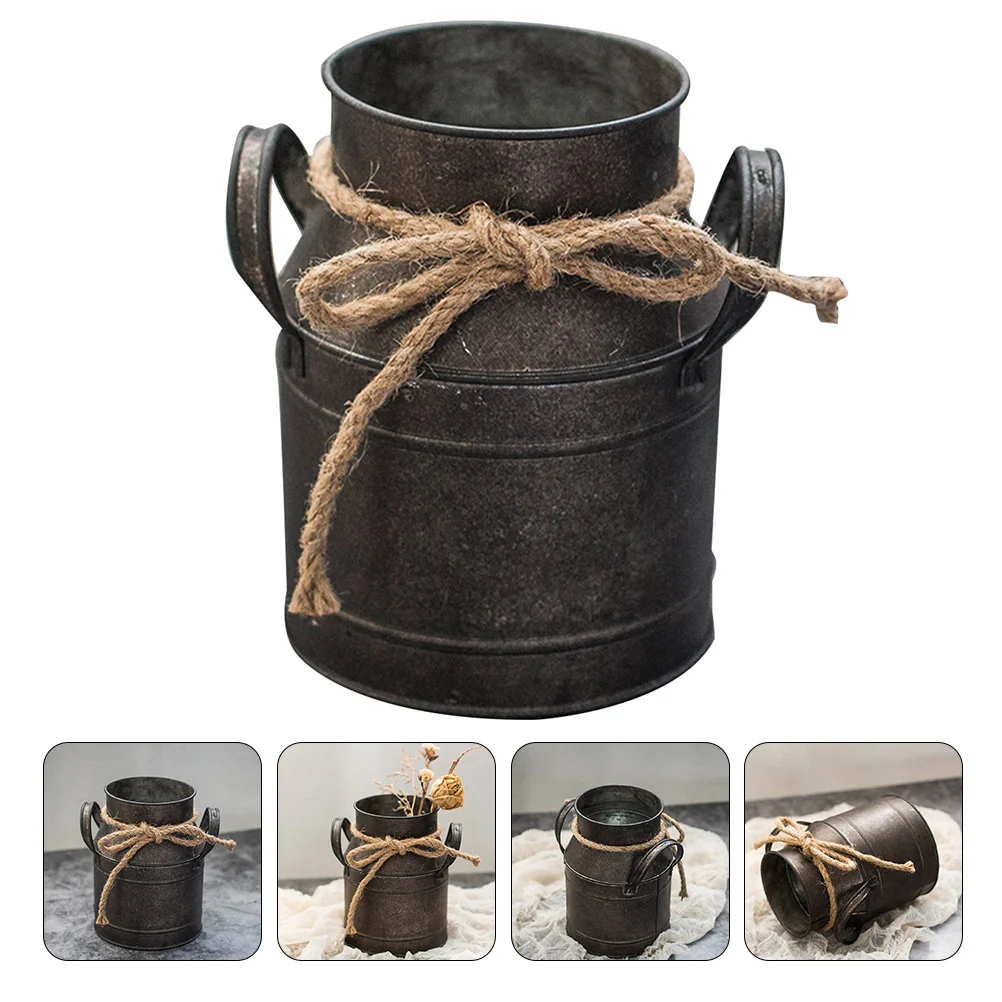 

Vase Jug Bucket Flower Pitcher Planter Vintage Galvanized Country Tin Metal Shabby Primitive French Arrangement Decor Farmhouse
