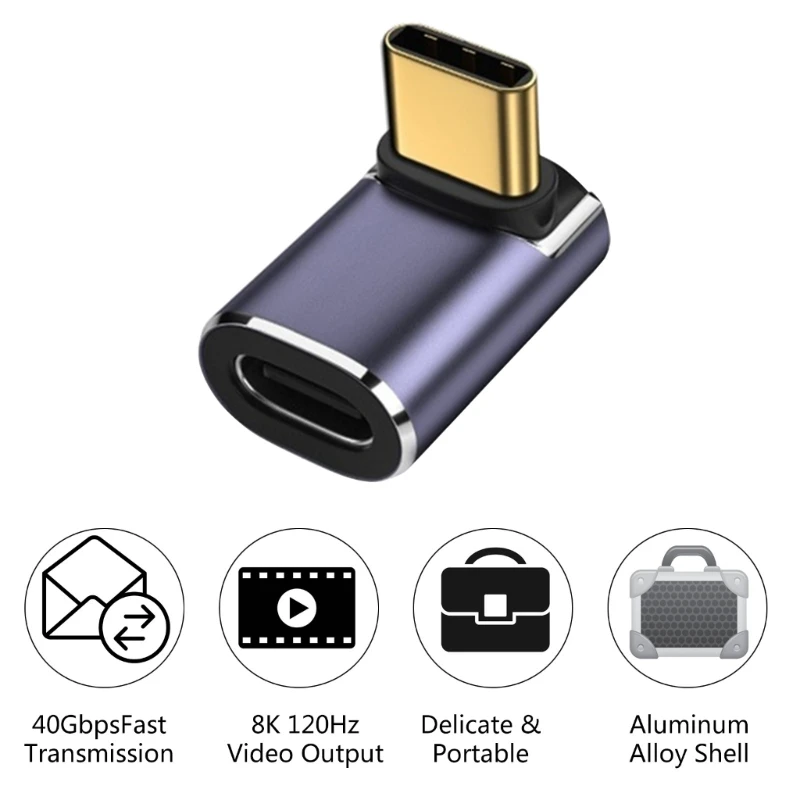 Адаптер USB C 90 градусов PD Type удлинитель папа-мама 8k 60 Гц видео для