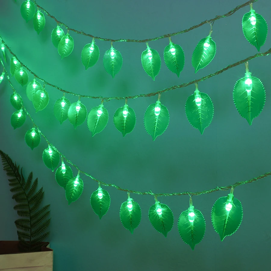 

Green Leaf Garland Fairy String Lights 10M 100 LED Artificial Plants String Light for Wedding Holiday Party Decoration