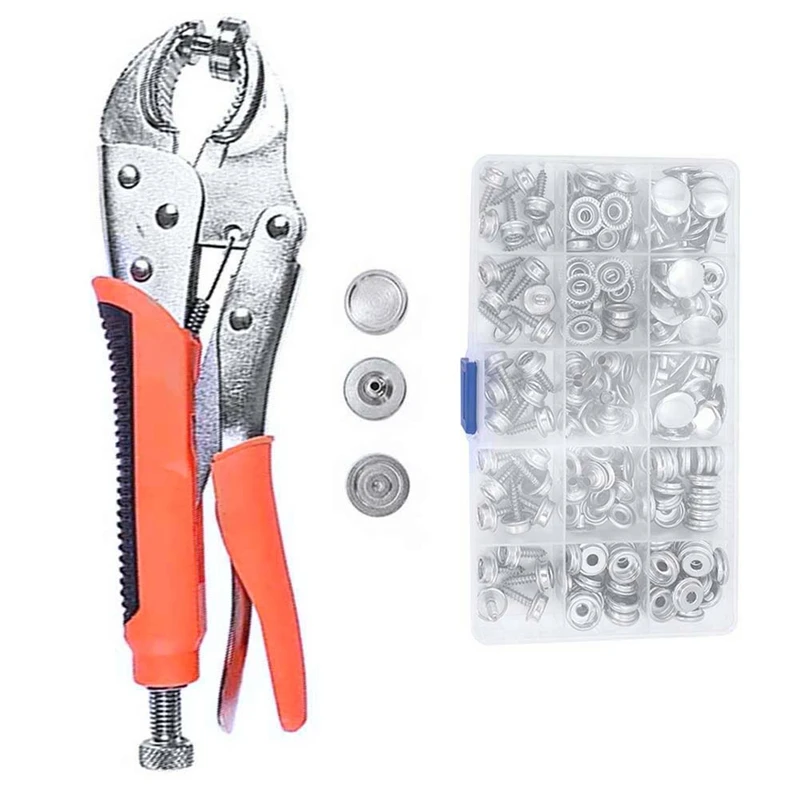 

Snap Buttons Snap Fastener Kit Adjustable Pliers With Snap Button Set For Canvas,Boat Covers